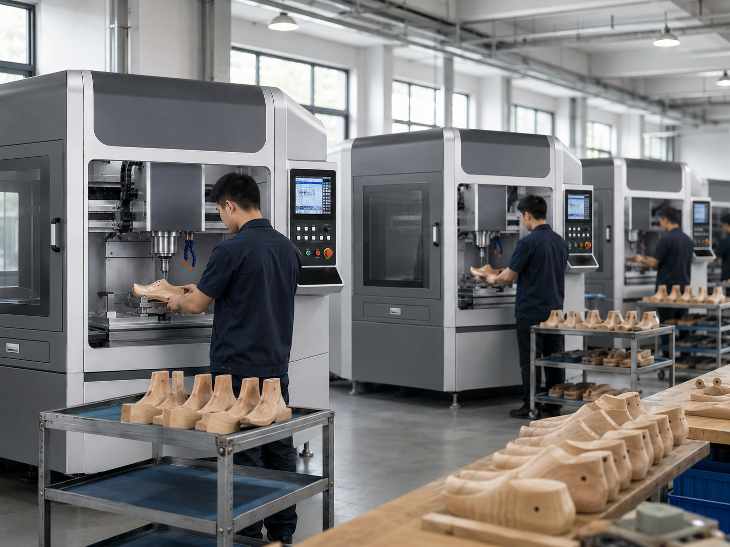 High Precision CNC Shoe Last Carving Machine Automatic Digital Shoe Last Lathe Milling Equipment for PE Wood Aluminum Last Making and Footwear Sample Development-{$k+1}