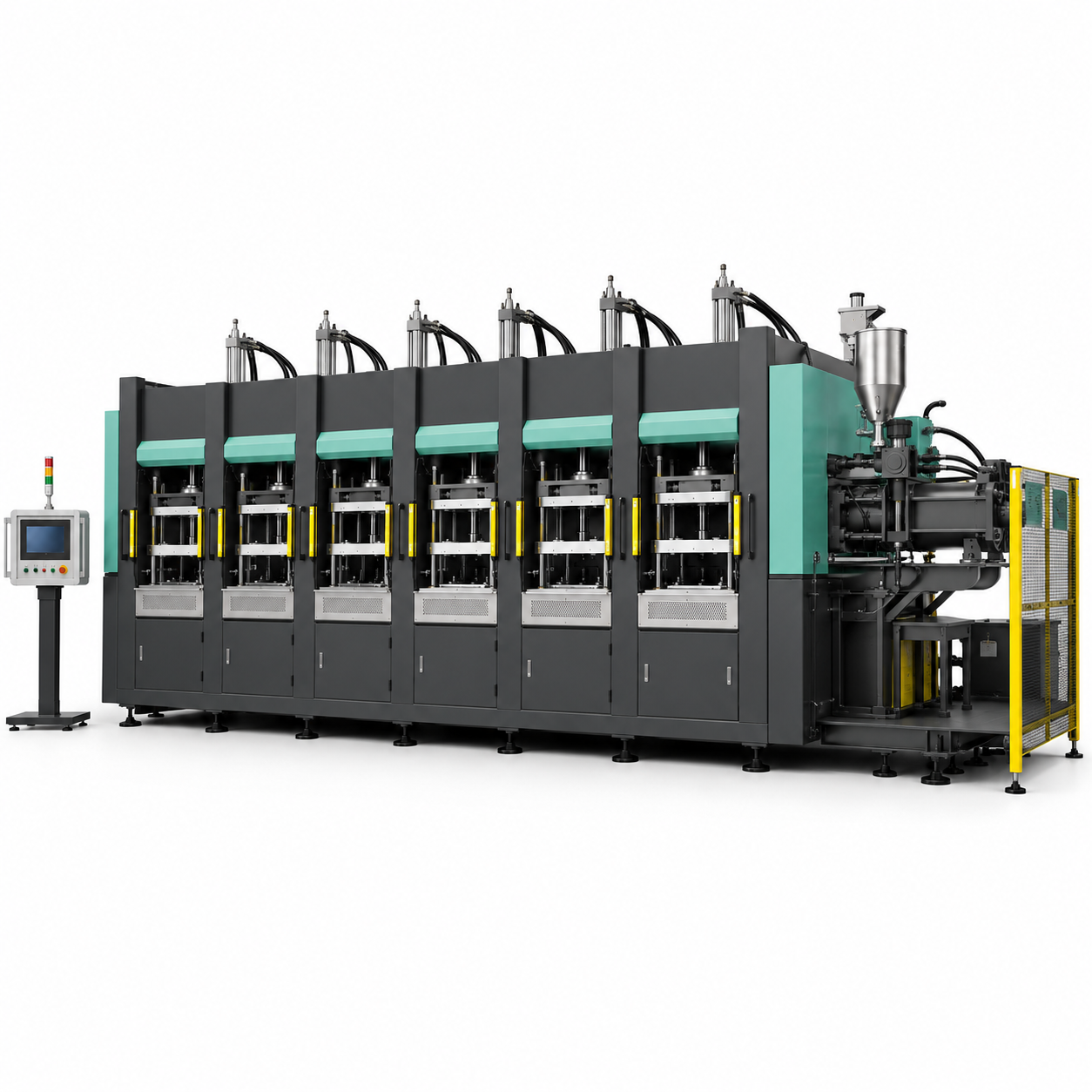 6 Station Automatic EVA Foam Injection Molding Machine PLC Touch Control For Crocs Slipper Sport Shoe Midsole One Step Forming-{$k+1}