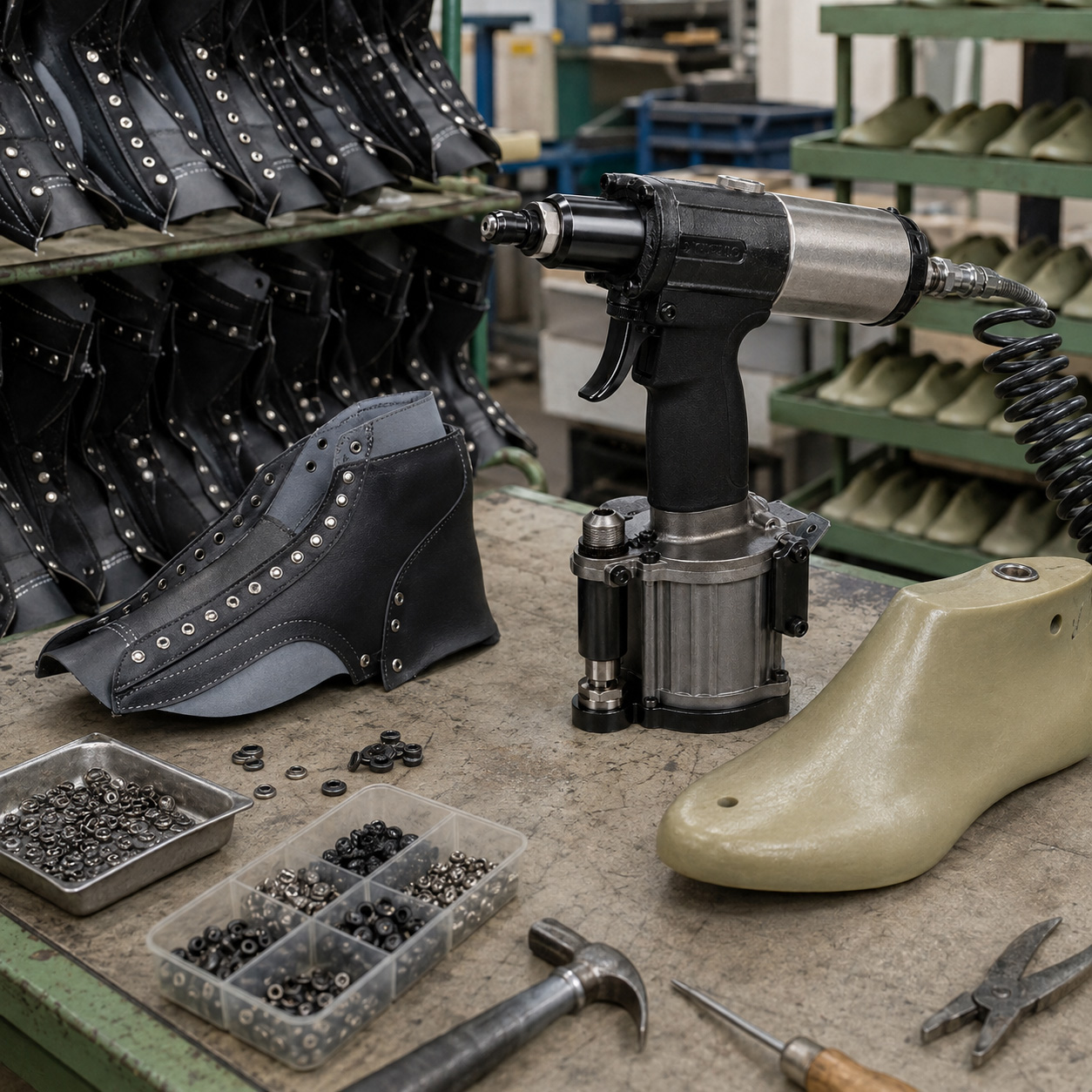 Pneumatic Snap Button Gun, Handheld Pneumatic Fastening Gun For Shoe Making-{$k+1}
