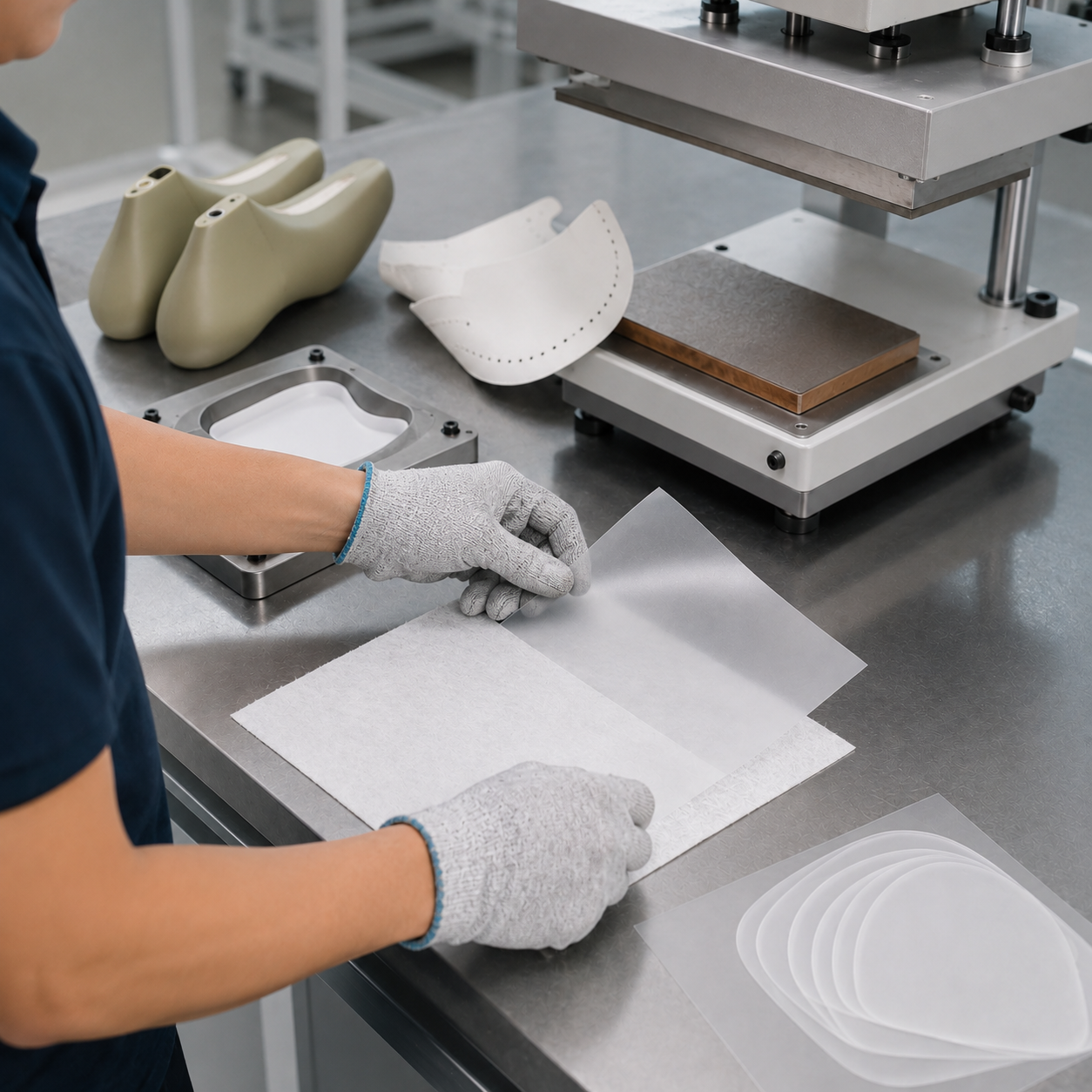 Polyester Nonwoven Interlining For Shoe Making, Nonwoven Base Liner For Hot Melt Toe Puff Heel Counter & Shoe Inner Lining Polyester Nonwoven Interlining For Shoe Making, Nonwoven Base Liner For Hot Melt Toe Puff Heel Counter & Shoe Inner Lining