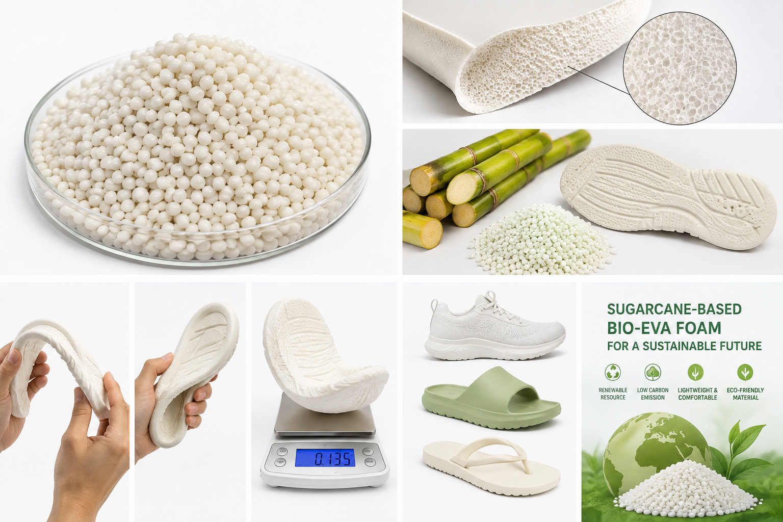 超轻量甘蔗基生物基EVA发泡鞋底-{$k+1}