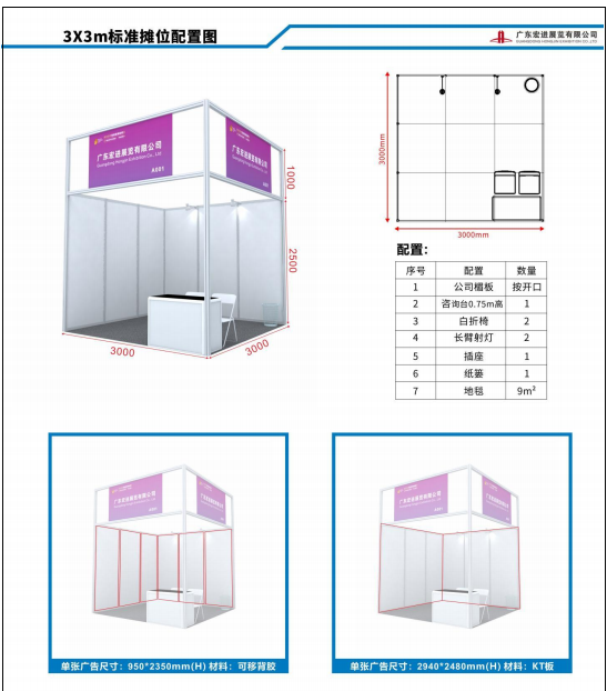 展台类型及费用